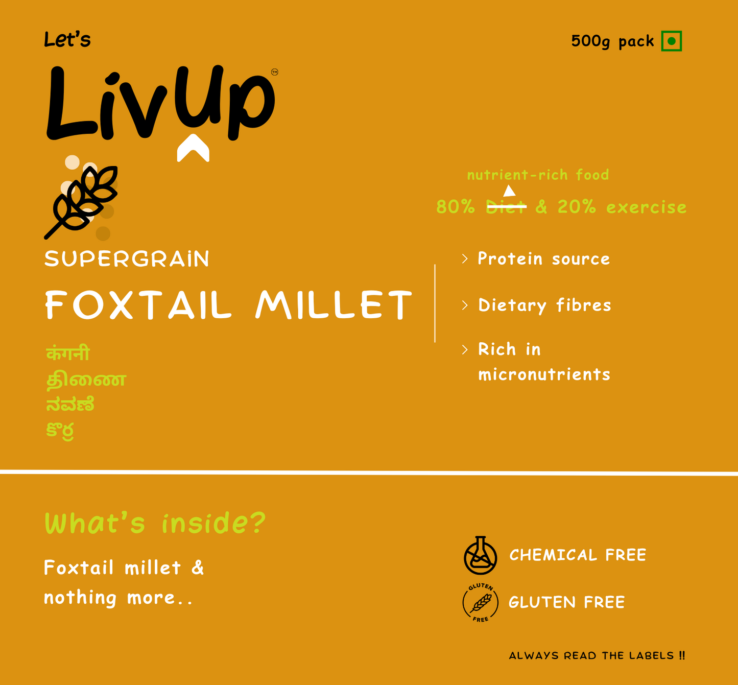 Millets Combo (Rice Replacement) | Foxtail, Kodo, Barnyard, Little Millet | No chemicals, No preservatives