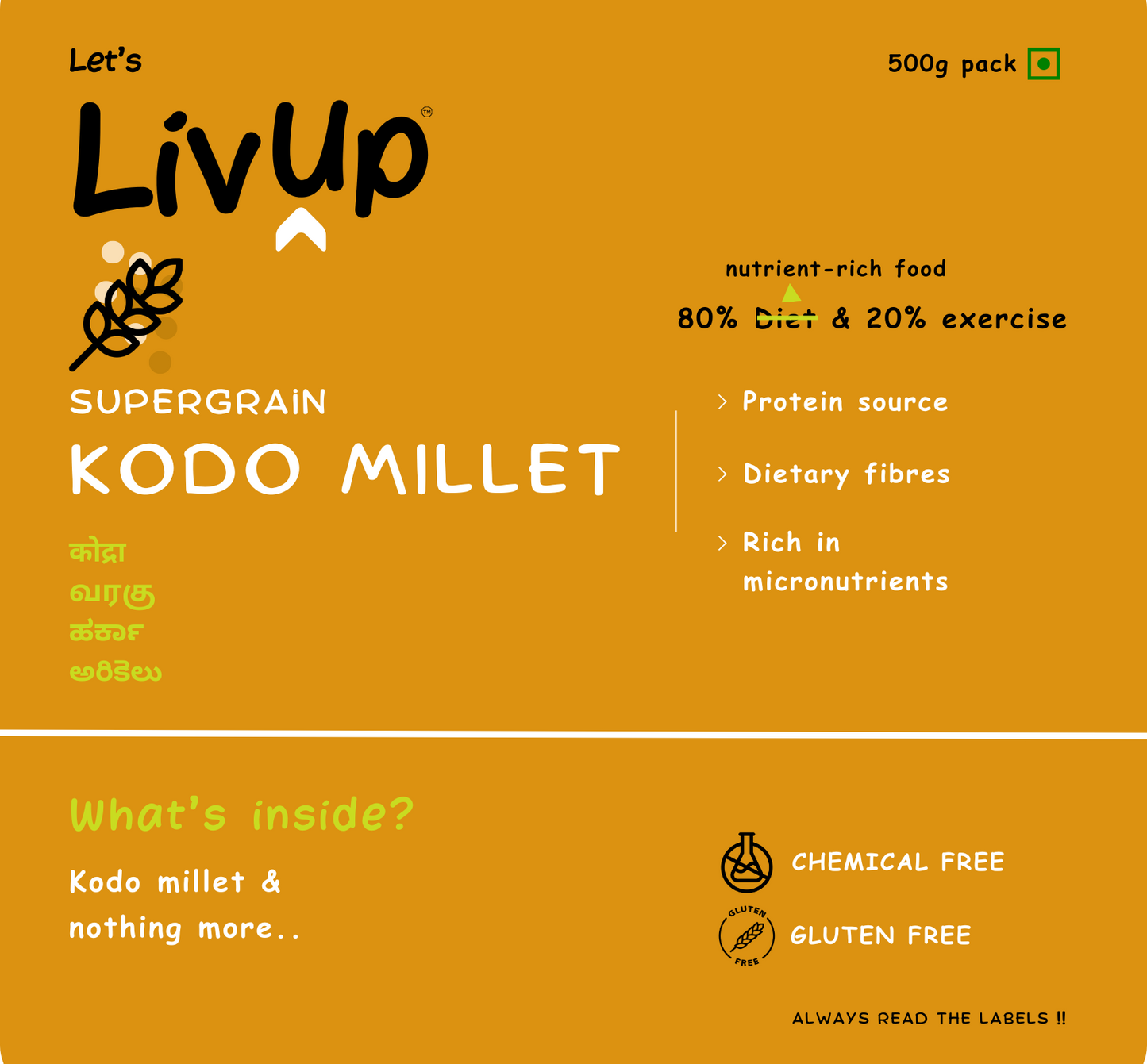 Millets Combo (Rice Replacement) | Foxtail, Kodo, Barnyard, Little Millet | No chemicals, No preservatives