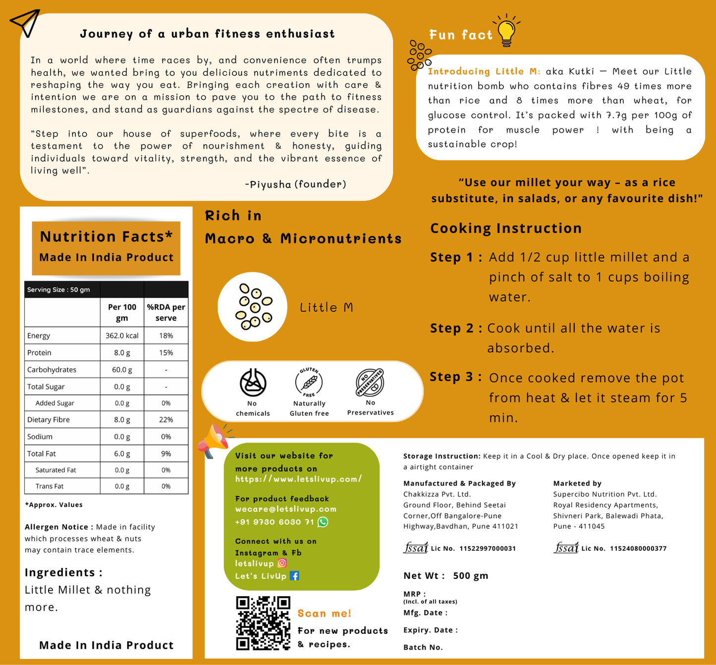 Millets Combo (Rice Replacement) | Foxtail, Kodo, Barnyard, Little Millet | No chemicals, No preservatives