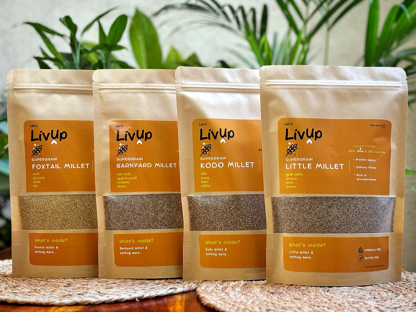 Millets Combo (Rice Replacement) | Foxtail, Kodo, Barnyard, Little Millet | No chemicals, No preservatives